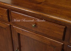 Classic Venetian style solid walnut sideboard with saber legs